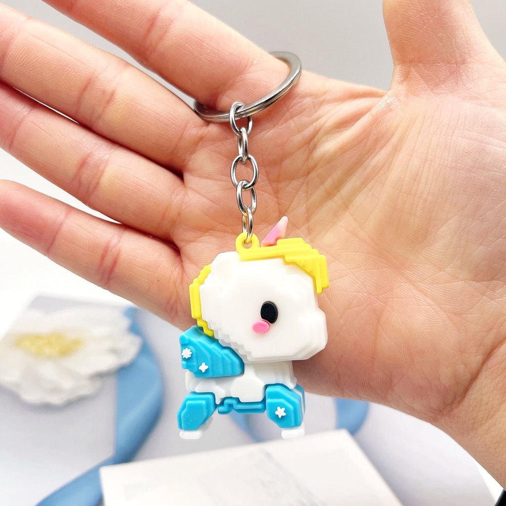 GANTUNGAN KUNCI UNICORN LEGO // Ganci Karakter Unicorn Lego Unik Lucu | Gantungan tas | Bag Charm | Souvenir Murah | Keychain | COD