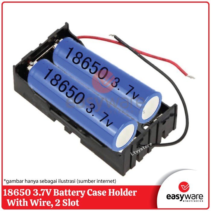 HOLDER BATTERY 18650 2 SLOT DUDUKAN BATERAI 18650 ISI 2 KOTAK BATERAI 18650 ISI 2 DUA