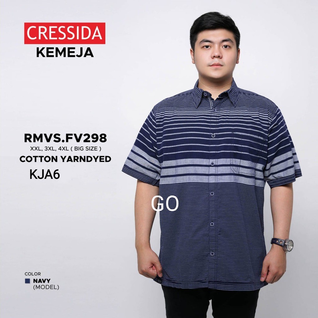 BB CRESSIDA KEMEJA PRIA JUMBO Kemeja Casual Kemeja Lengan Pendek