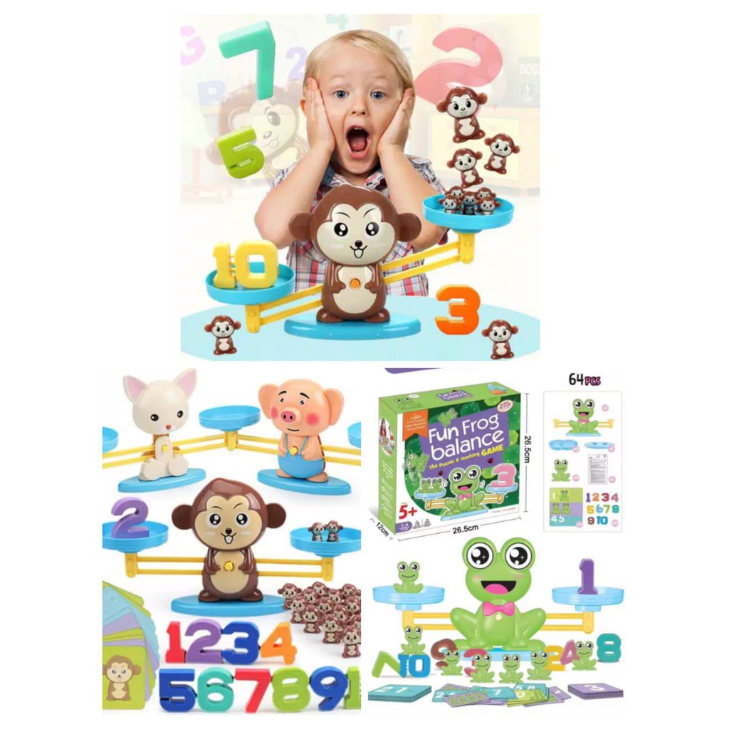 ( Mia ) MAINAN EDUKASI MONKEY BALANCE MATH TOY GAME TIMBANGAN BELAJAR MENGHITUNG UNIK / TIMBANGAN EDUKASI