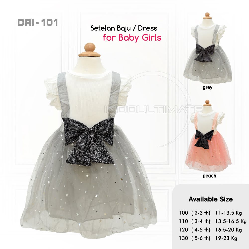 DRI-101 Setelan Baju Rok Tile Import Premium Anak Bayi Balita Dress Bayi Perempuan Overall Gaun Dress Tutu Import Sparkle Kaos Bayi Cewek Pakaian Anak Bayi Balita