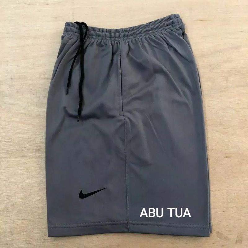 Celana pendek olahraga pria wanita nik hitam putih | Celana kolor pria santai-Abu tua