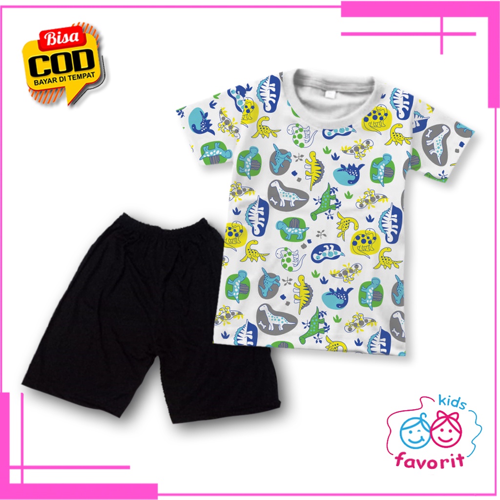 Favorit kids baju setelan anak laki laki dan anak perempuan lengan pendek