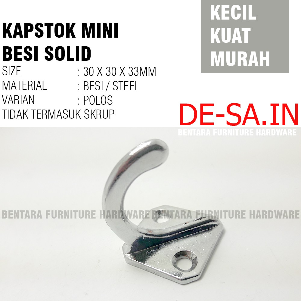 29MM KAPSTOK MINI BESI SOLID SINGLE 1 KAIT  - HOOK CAPSTOCK CANTOLAN GANTUNGAN KUNCI