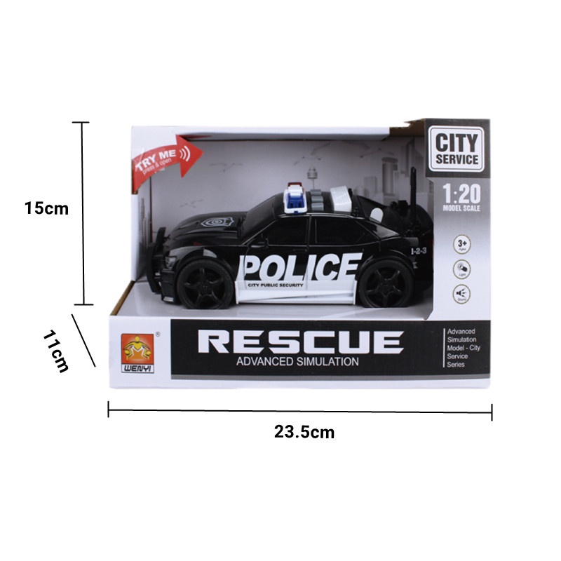 

Noida City Service 1:20 Mobil Polisi Mainan / Dengan Mesin Friction / Lampu dan Suara / Via SNI