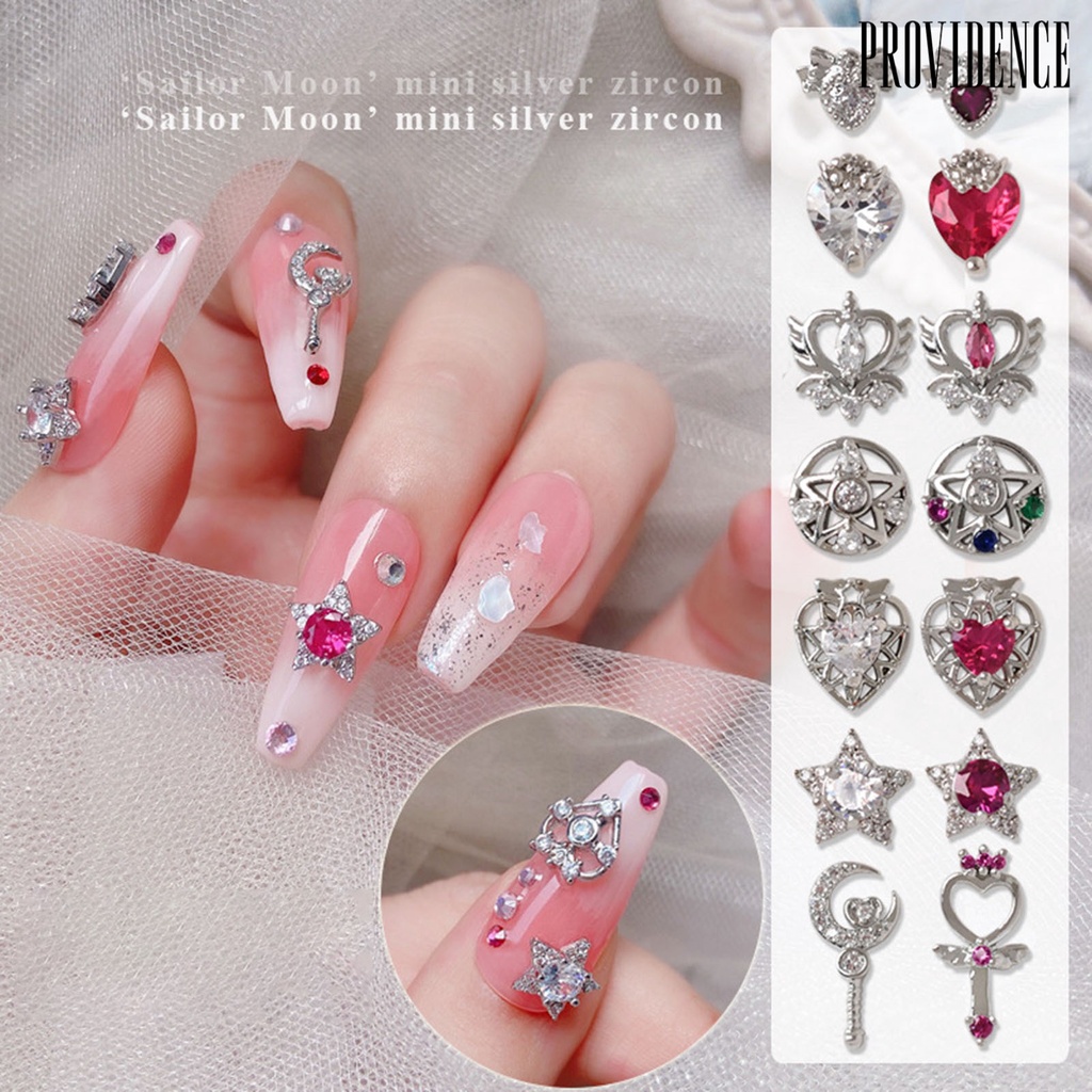 Providence Hiasan Kuku 3D Motif Sailor Moon Bahan Alloy Anti Oksidasi Untuk Nail Art / Manicure DIY