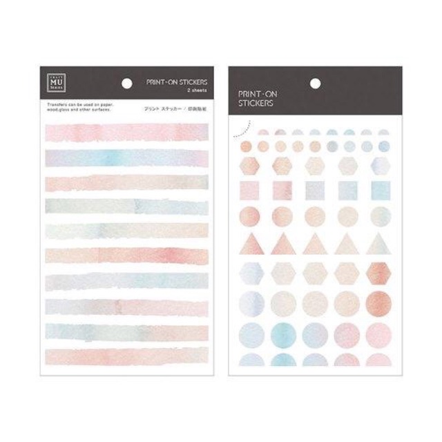 

MU Craft Print-On Stickers Pastel Watercolor Geometry 042