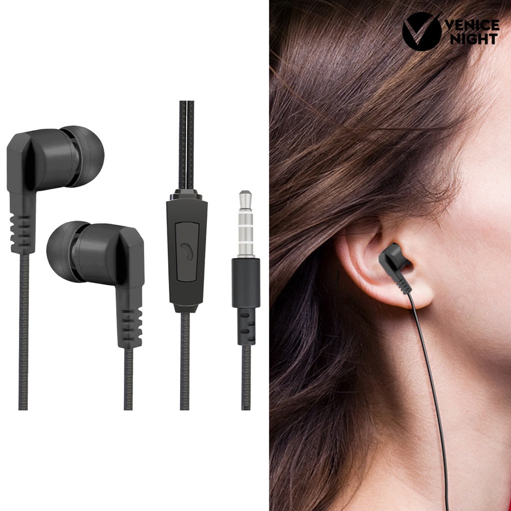 (VNEP) (Berkabel) Headset Earphone Earbuds In-ear Portable Sensitifitas Tinggi Ergonomis Jack 3.5mm + Mic