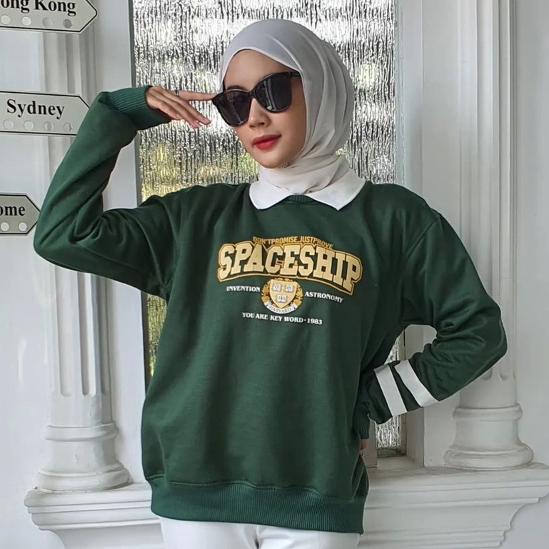 Space Ship Colar Jaket - Fashion Wanita Kekinian