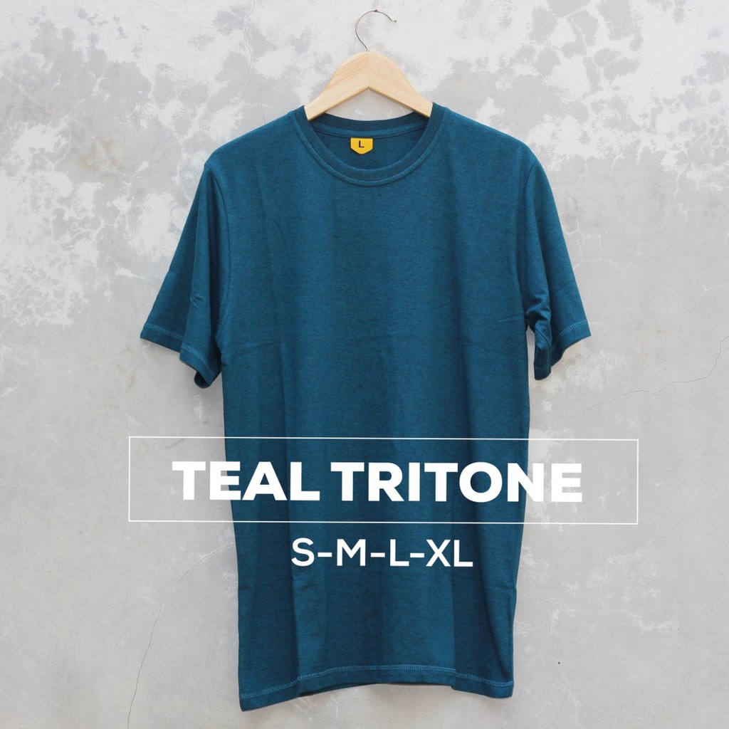 Kaos Polos Pria Teal Tritone Cotton Combed 30s - Baju Polos Pria Teal Tritone