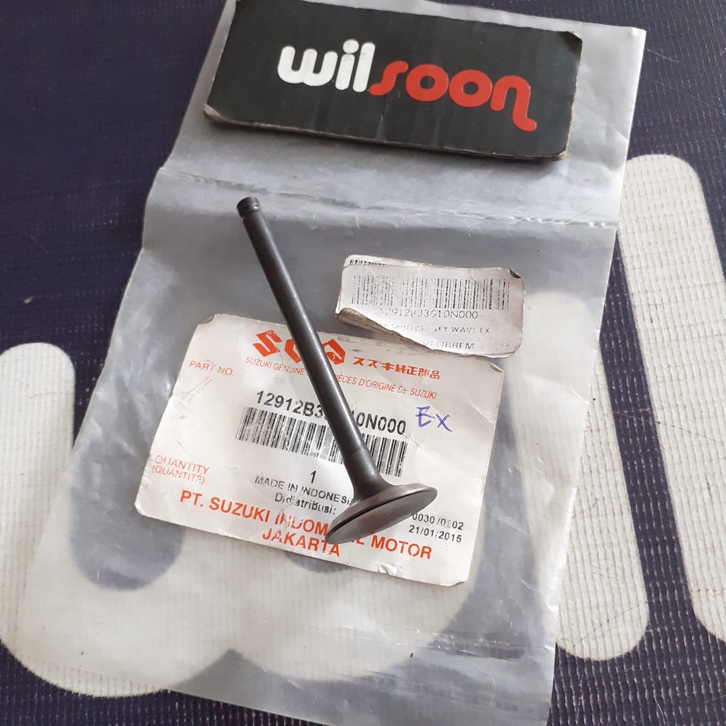 Klep Payung Bagian EX / Valve Exhaust Suzuki Spin 125 / Skywave Asli Suzuki Genuine Part Kode Part 1