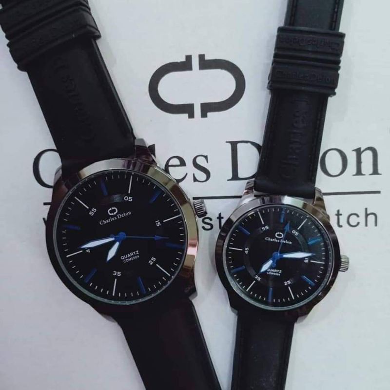 Jam couple Charles delon / jam couplean / jam pasangan / original / water resistance / zellshop