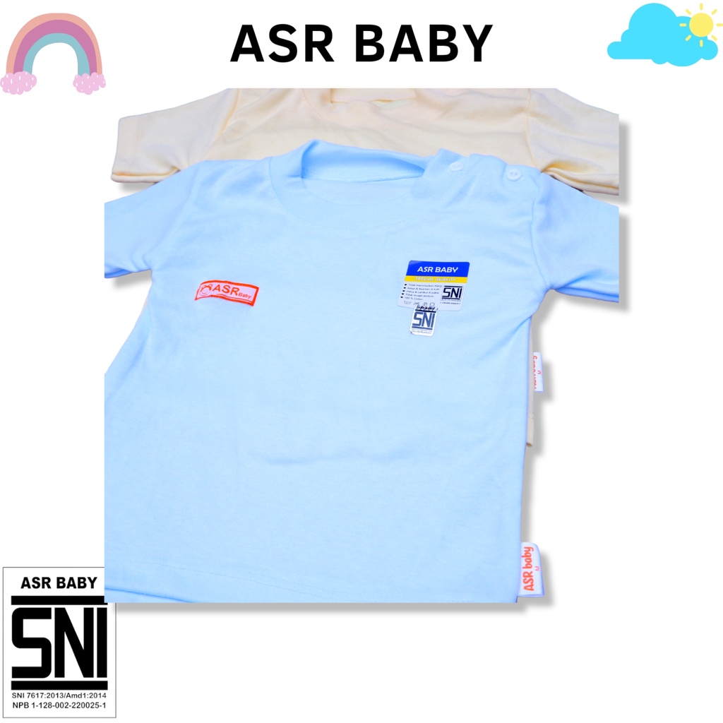 BAJU BAYI PENDEK KATUN DOUBLE USIA 3-20 BULAN POLOS ASR BABY SNI