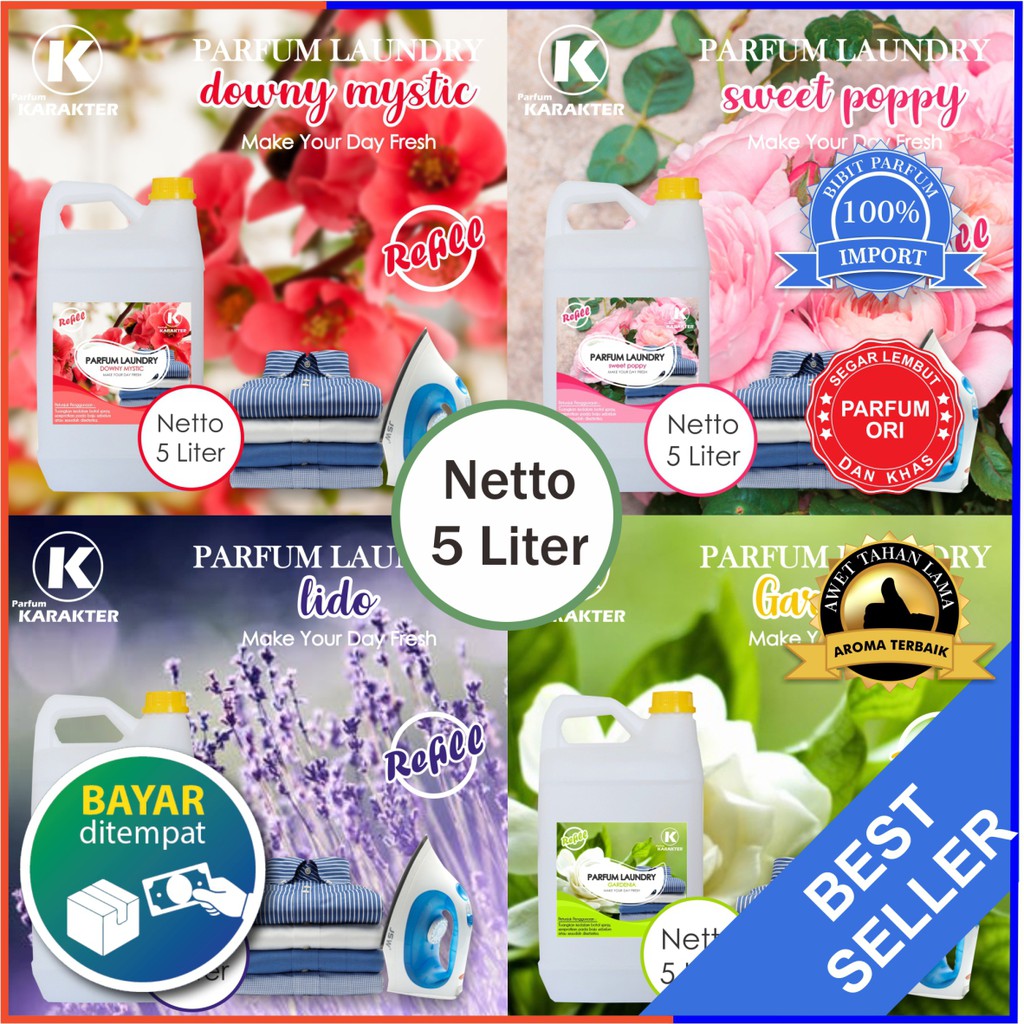 Parfum Laundry Pakaian Wangi Tahan Lama | Pewangi Laundry Setrika | UK 5 Liter | Bisa Cod | Terlaris