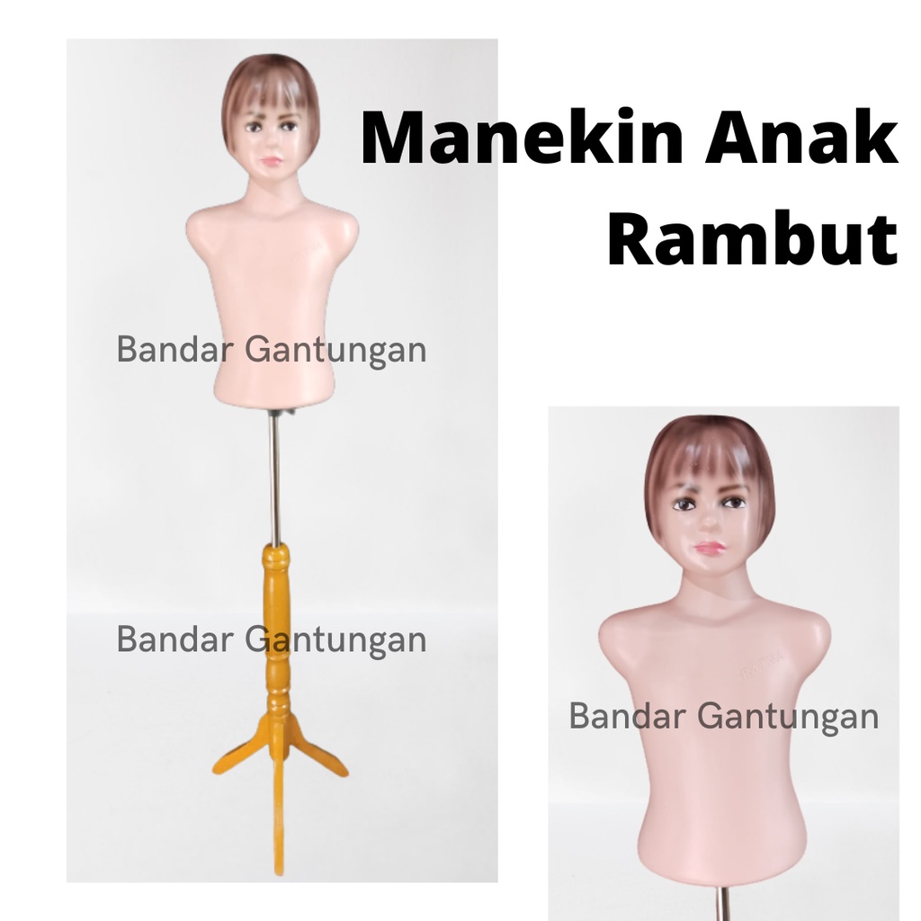 Patung Manekin ADA RAMBUT  Torso Anak/Patung Setengah Badan/Display Pakaian/Patung Anak