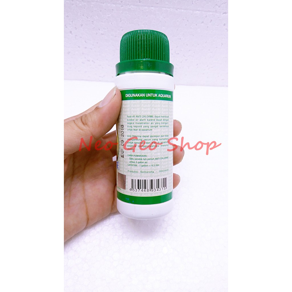 obat ikan Anti Chlorine Clorin Cair Raid All 100 Ml