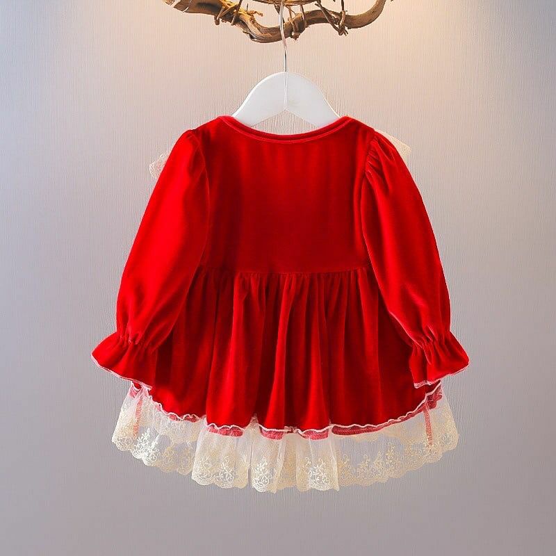 DRESS ANAK BAYI LUXURI RENDA IMPORT, DRESS ANAK BAYI BLUDRU MIX FURING BRUKAT-5
