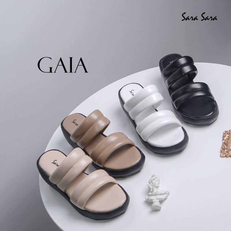 sara sara gaia/sandal wedges wanita sara sara gaia