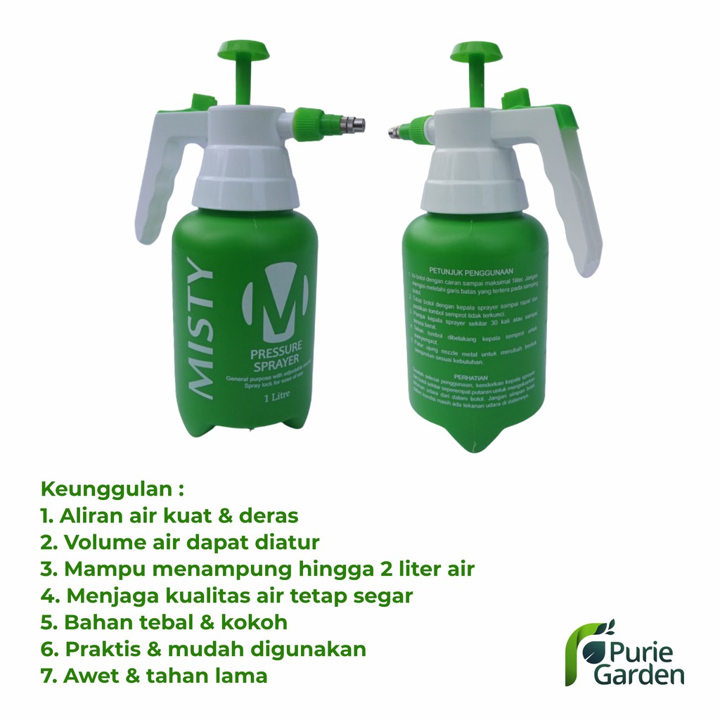 Semprotan Sprayer Misty 1 Liter Jet Pum Preassure Tanaman Hama Mandi Burung Desinfektan PG KDR