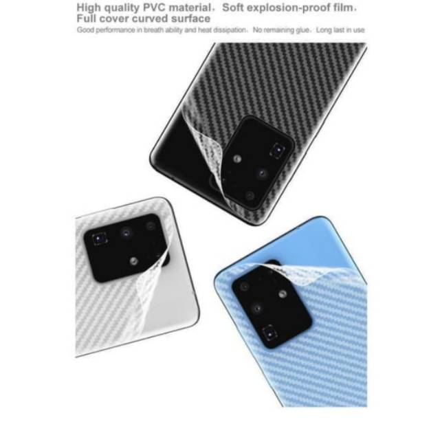 carbon fiber screen guard antigores BELAKANG Samsung S20 PLUS FE S21 S22 S23 NOTE 20 ULTRA A32 A52 A72 A53 A73 A34 A54 A33