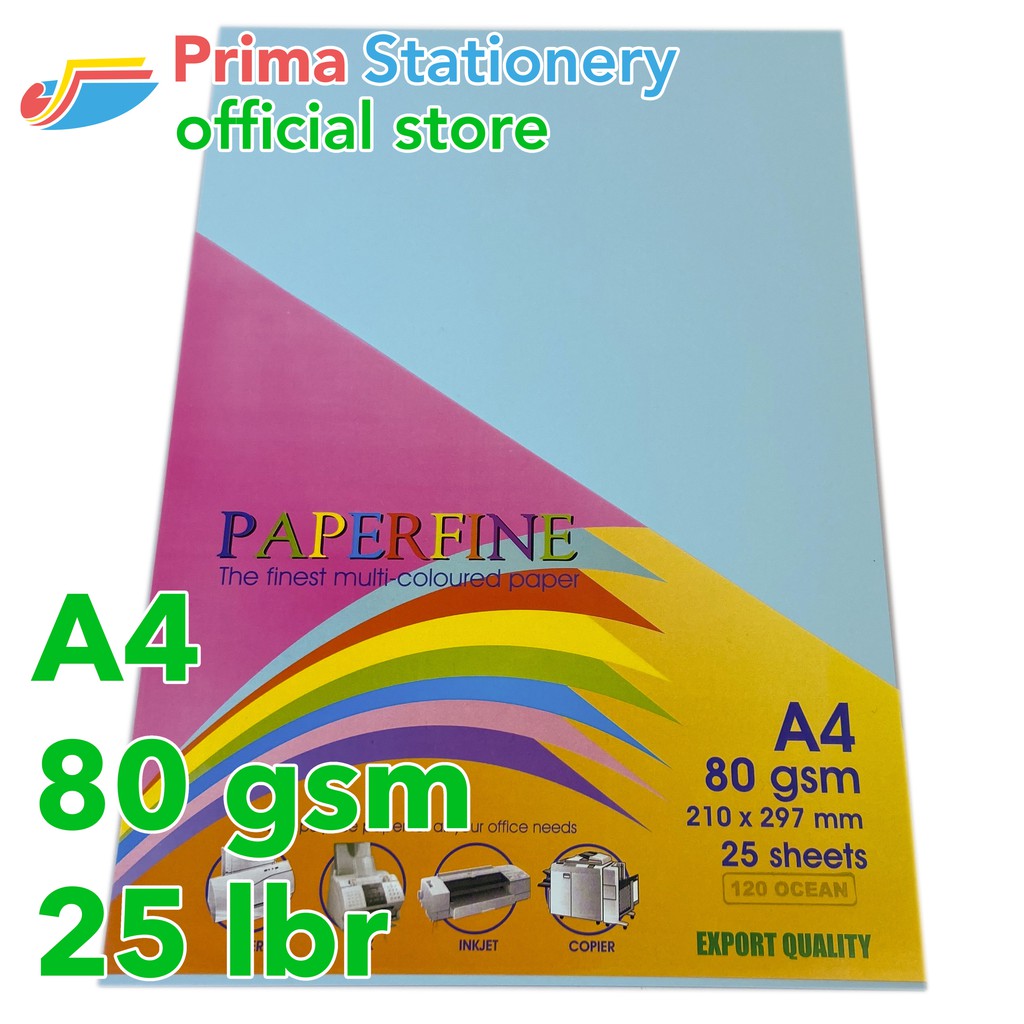 

Paperfine Kertas HVS Warna A4 Ocean Sinar Spectra IT 120 Isi 25 Lembar