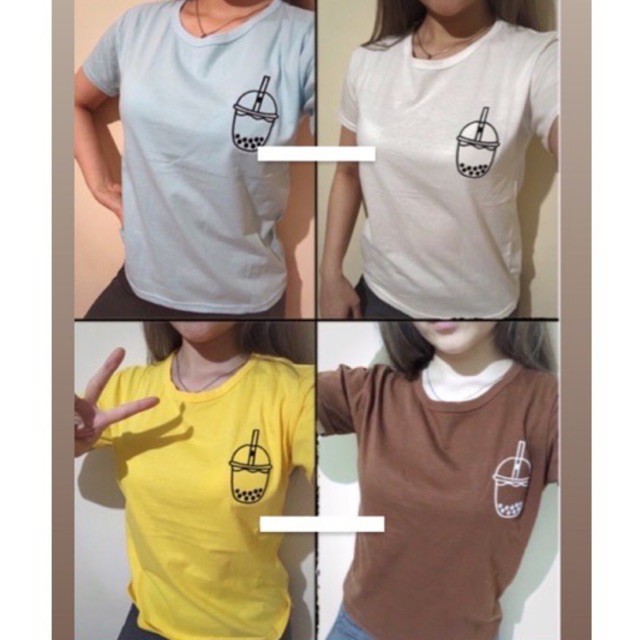 KAOS WANITA BOBA SABLON KATUN PAKAIAN BAJU ATASAN TSHIRT FASHION CEWEK WANITA PEREMPUAN TUMBLR TEE