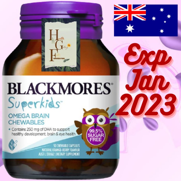 SALE Blackmores Superkids Omega Brain Chewables 50 Capsules