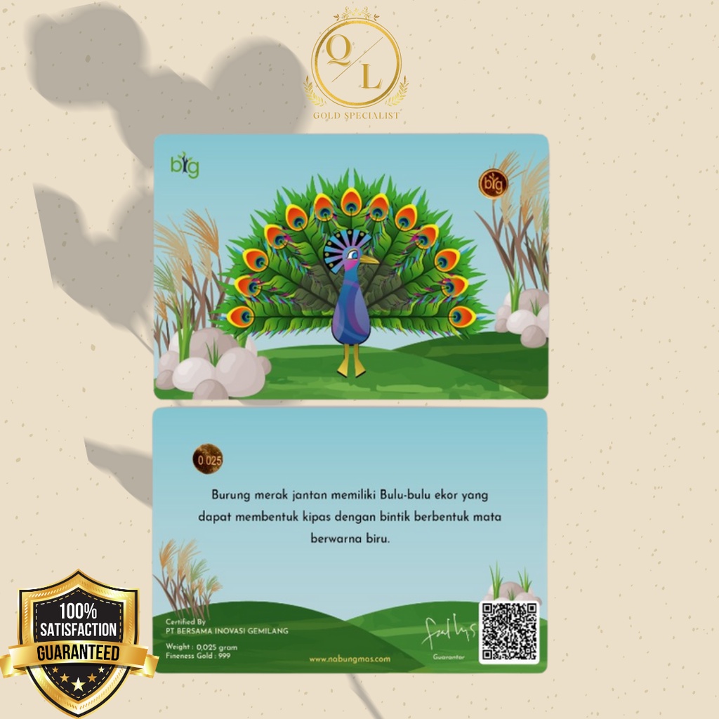Logam Mulia LM Emas Mini Emasin BIG Gold Minigold 24K Gift - Flora Fauna Series, 0,025 0,05 0,10 | 0