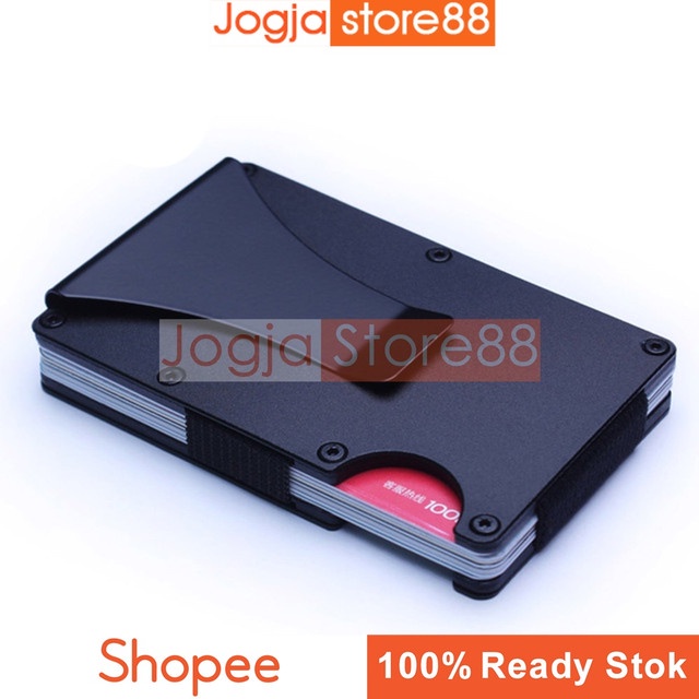 

Dompet Kartu Anti RFID Desain Kompak Dengan Klip Uang - Black