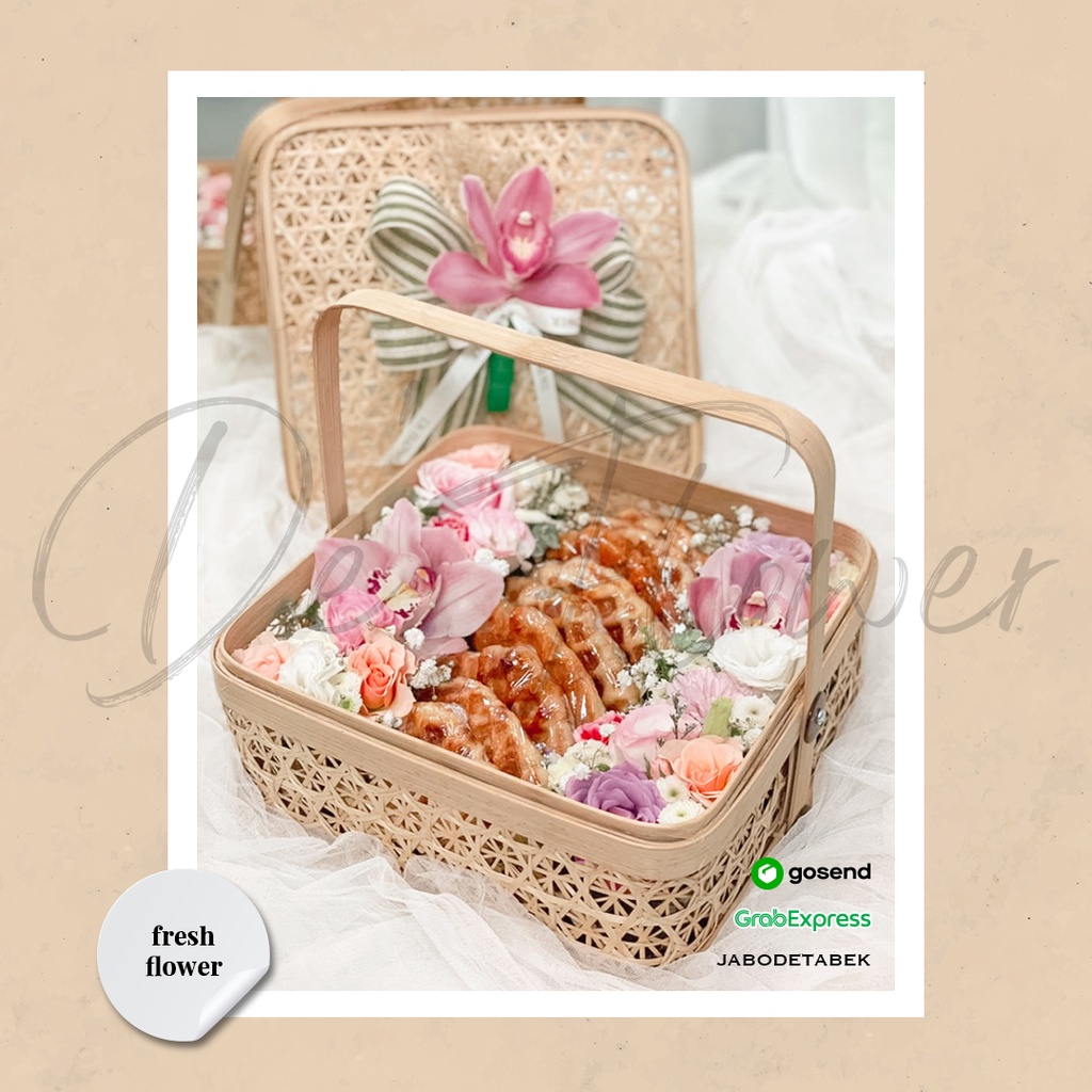 

De'Flower Keranjang Bunga Asli | Hampers Hadiah Croffle Dear Butter