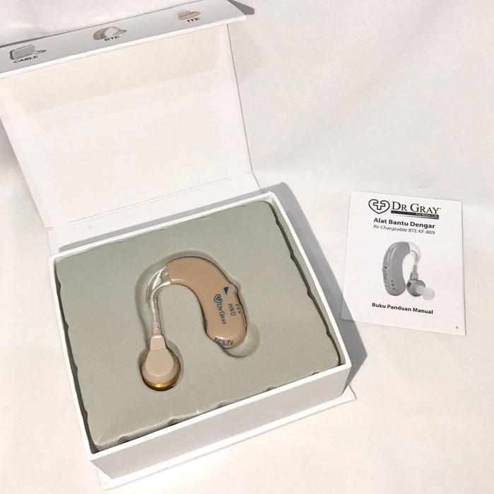 Hearing Aid Recharge Alat Bantu Dengar DR GRAY KF809  BTE Bisa Cas  - KF-809 garansi resmi (Rechargeable)