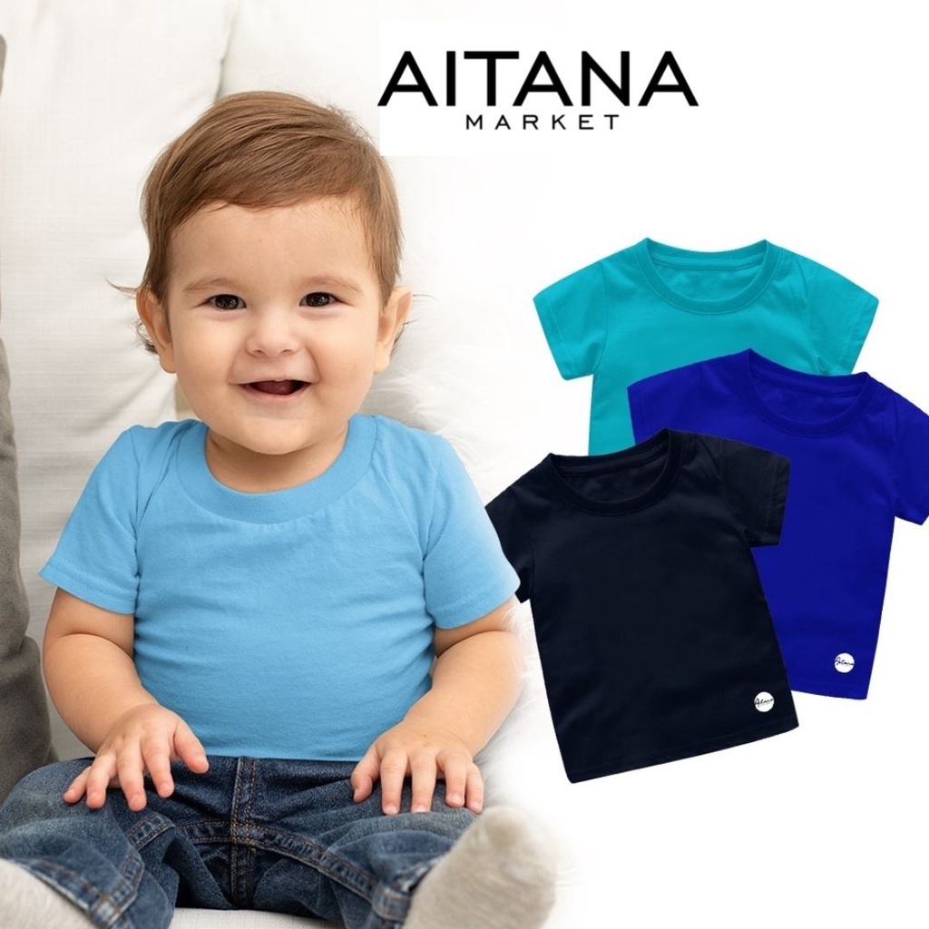 Aitana Kaos Polos Bayi 6 sampai 24 Bulan Katun Combed 30s Premium