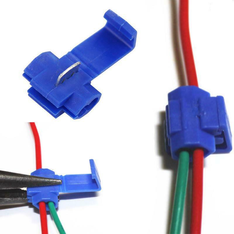 Blue Quick Splice Tap Wire Terminal Connectors jumper Clamp Sambung AWG Kabel Biru