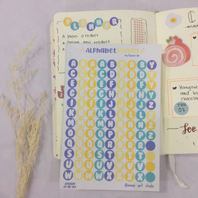 

[minni.id] Alphabet stickies colorfull kiss cut (tinggal tempel)