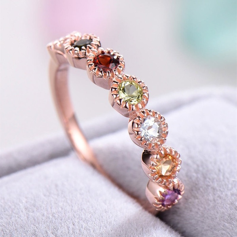 Cincin Moissanite Warna Rose Gold Untuk Wanita