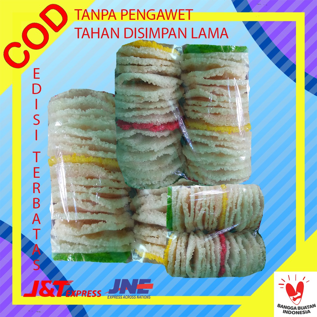 

Aneka krecek rambak Kerupuk krupuk rengginang singkong mentah kiloan murah oleh oleh khas lampung