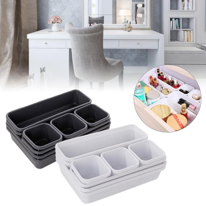 Kotak Pembatas Sekat Laci Meja Tempat Penyimpanan Kosmetik Storage Drawer Organizer 8 in 1