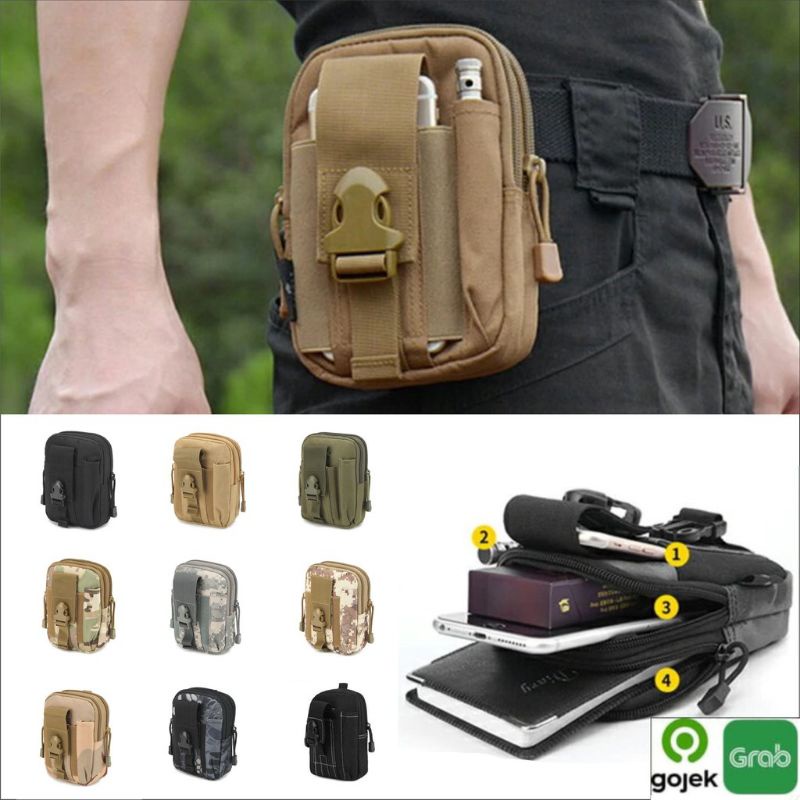 GS8 TAS PINGGANG PRIA ARMY BAG TAS MINI  Tactical Camouflage Mini Waistbag Army Look