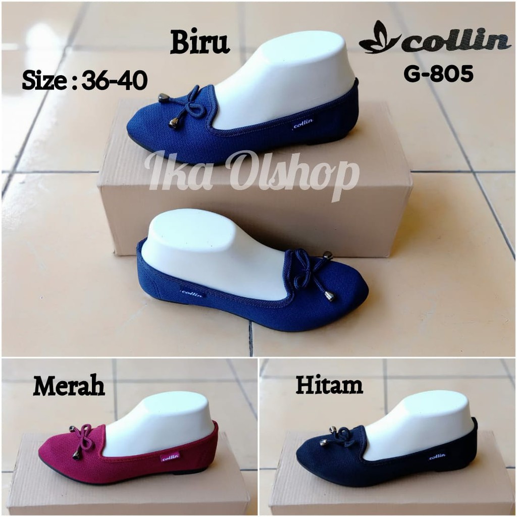 COLLIN Sepatu Flat Kain Lancip Type G805