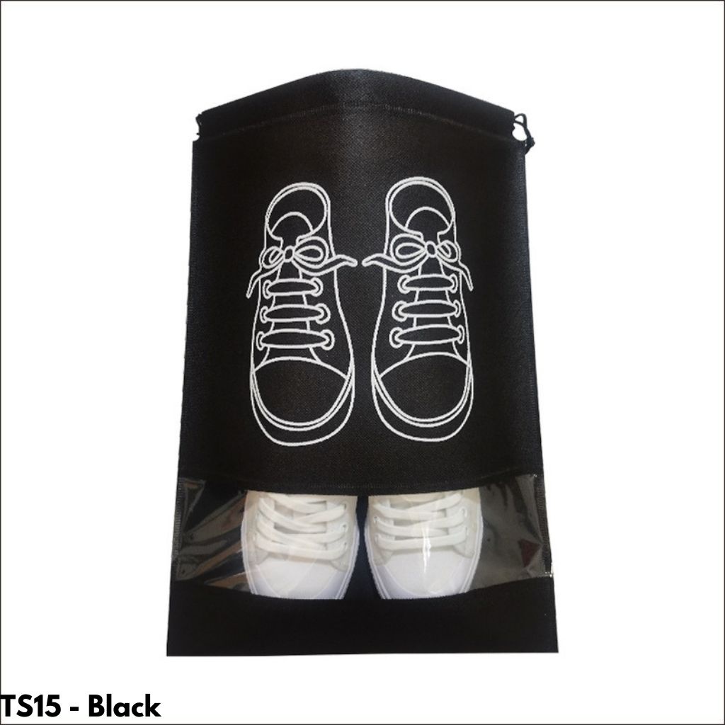 KANTONG SEPATU ANTI DEBU AIR TRAVEL FITNESS GYM IMPORT UKURAN PENYIMPANAN SERUT STORAGE TS15