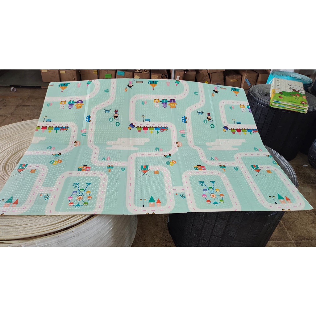 Matras lipat motif / Playmat bayi lucu / Matras yoga / Matras kebugaran bolak-balik PREMIUM termurah