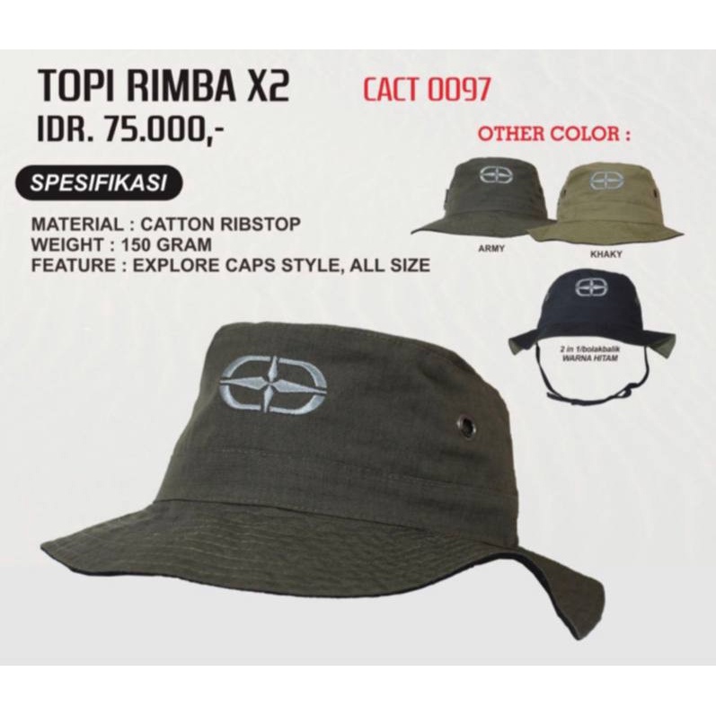 TOPI RIMBA CO TREK X2 TOPI BOLAK BALIK TOPI LAPANGAN MEMANCING OUTDOOR GUNUNG LOKAL HIKING