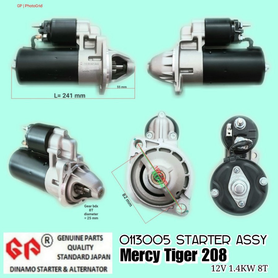 Dinamo Starter Mercy Tiger 208 280e 12V 0113005