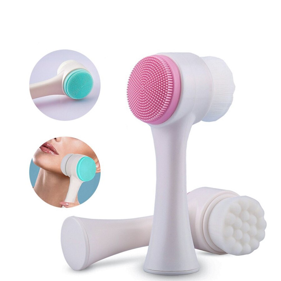 Cleansing Brush Silikon 2in1 Pembersih Muka / Alat Cuci Muka Facial