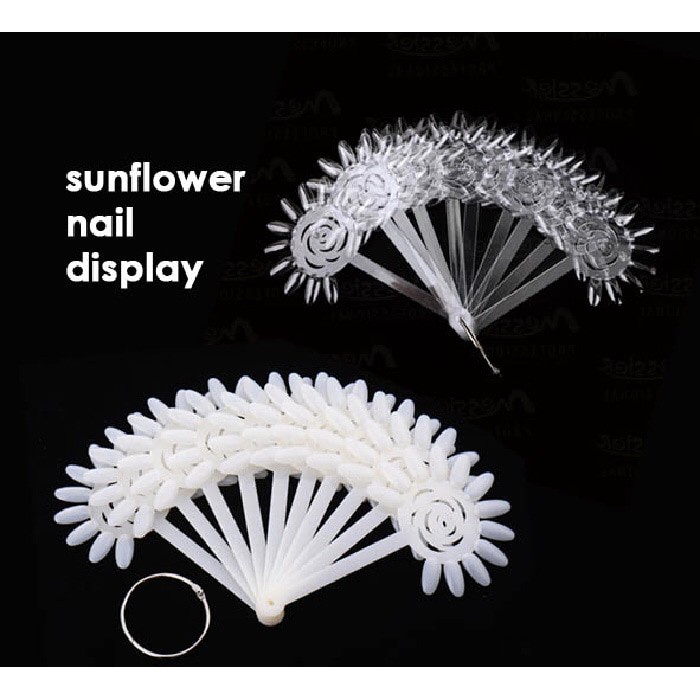 Sun flower fan wheel nail display chart color / display kuku warna kutek