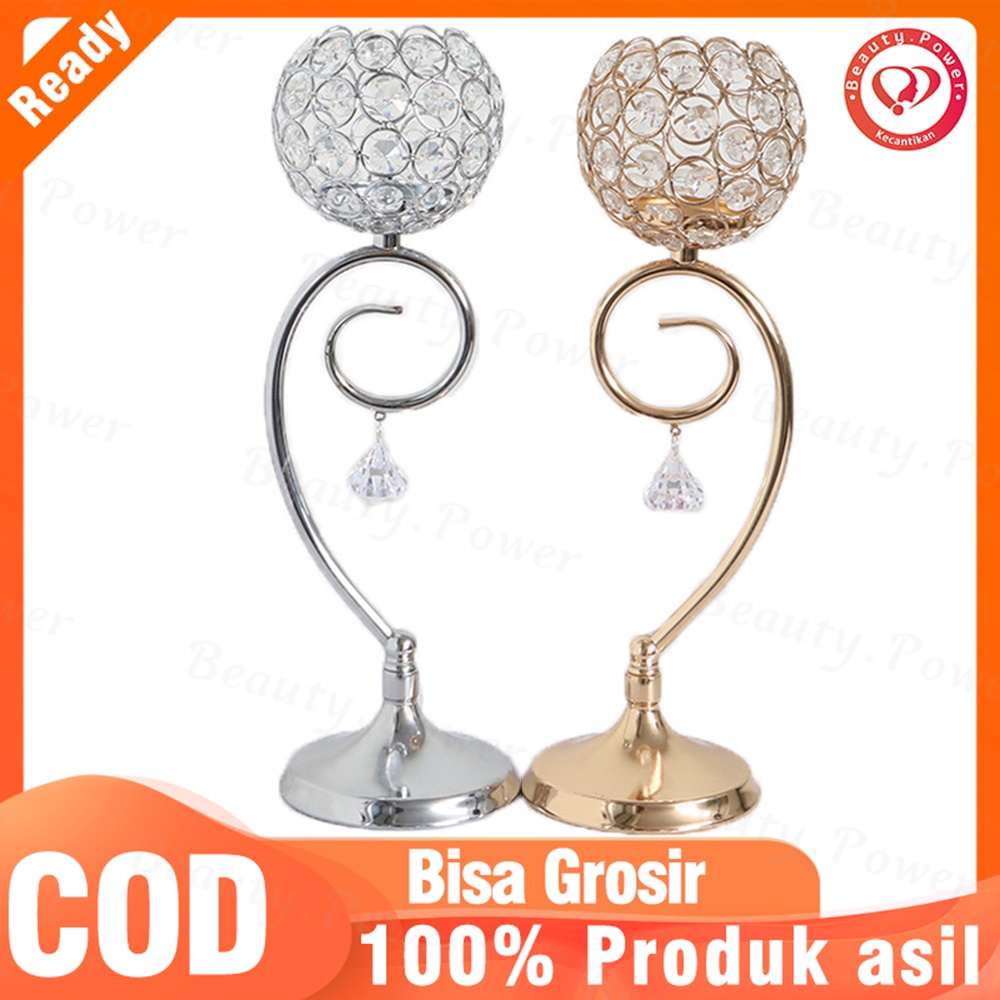 Fashion Holder Lilin Desain Kristal untuk Pesta Pernikahan Crystal Candle Holders Centerpieces Decor/ Wedding Table