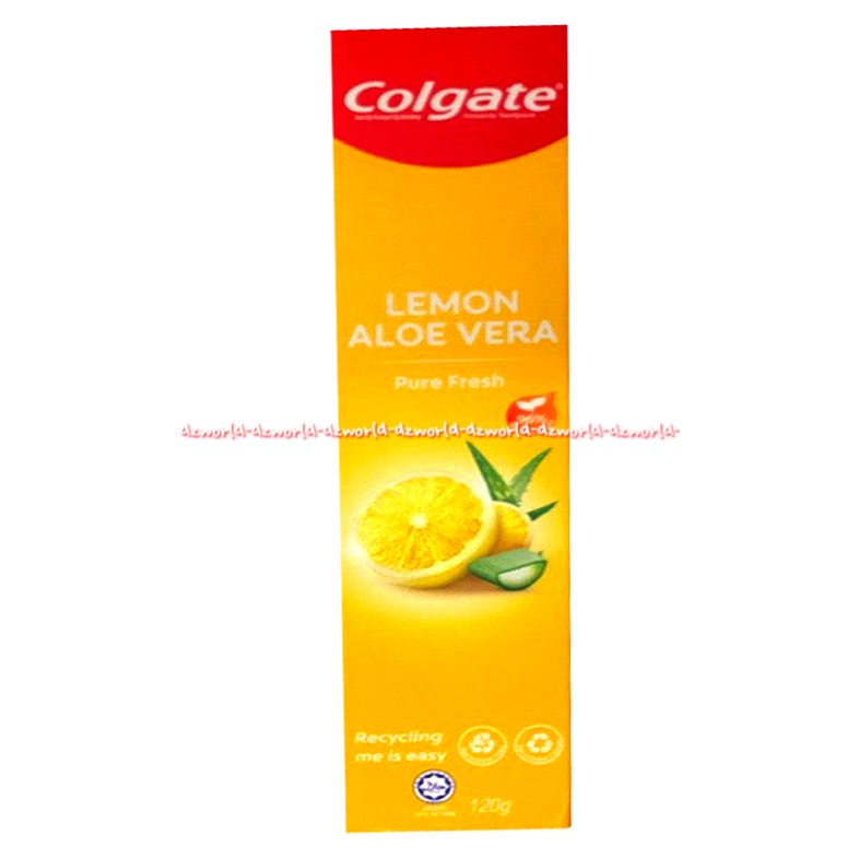 Colgate Lemon Aloe Vera Pure Fresh 120gr Recycling Me Is Easy Odol Toothpaste Rasa Jeruk Lidah Buaya Colgat Lemone Kolget Tooth Paste