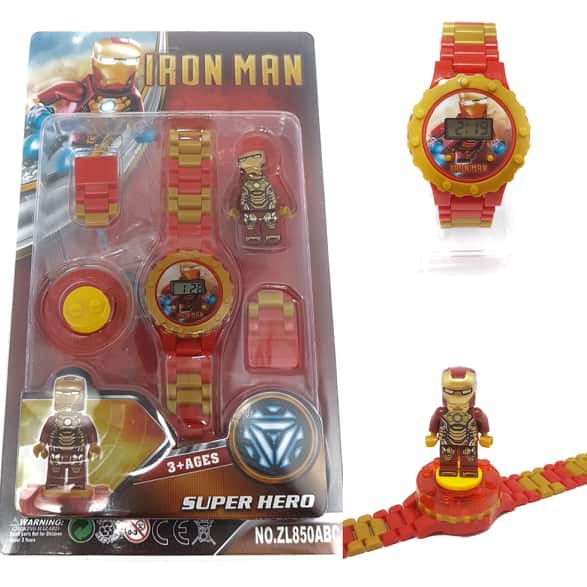 JAM ROBOT MINI A3 KARAKTER IRON MAN JAM TANGAN ANAK MODEL LEGO READY DENGAN WARNA MENARIK