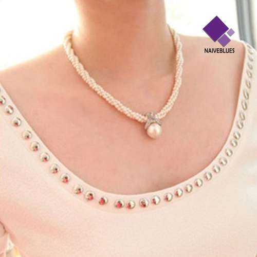 Kalung Rantai Choker Dengan Liontin Mutiara Untuk Wanita