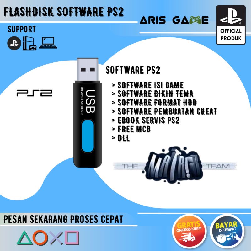FLASHDISK SOFTWARE TOOL PS2 MATRIX/KASET ALL IN PS2